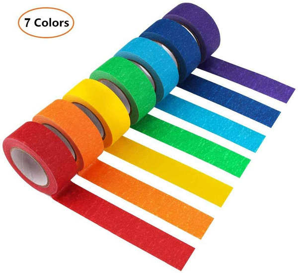7 Colors Colored Masking Tape, Honestptner Paper Colored Painters Tape  Decorative Adhesive Tape Colorful Rolls Scrapbooking Decoration Arts &  Crafts Tape for Art, Lab, Labeling, Classroom Decorations